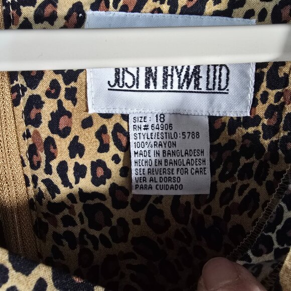 Just In Thyme LTD Leopard Print Sleeveless Mini Dress Size 18 Back Zipper (P-03) - Picture 4 of 7